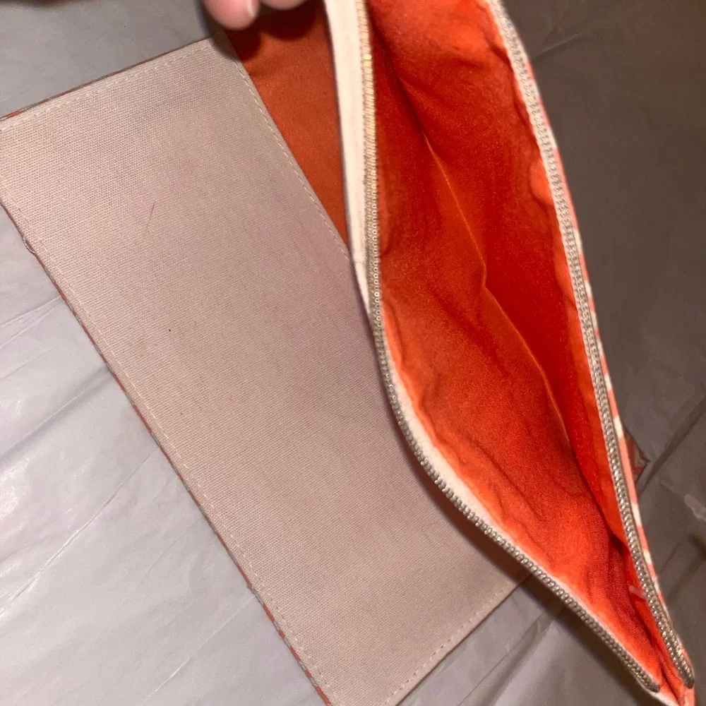 Orange Geometric Design Pencil Case/ journal or planner cover with zipper